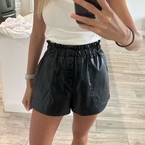 SHEIN black leather shorts